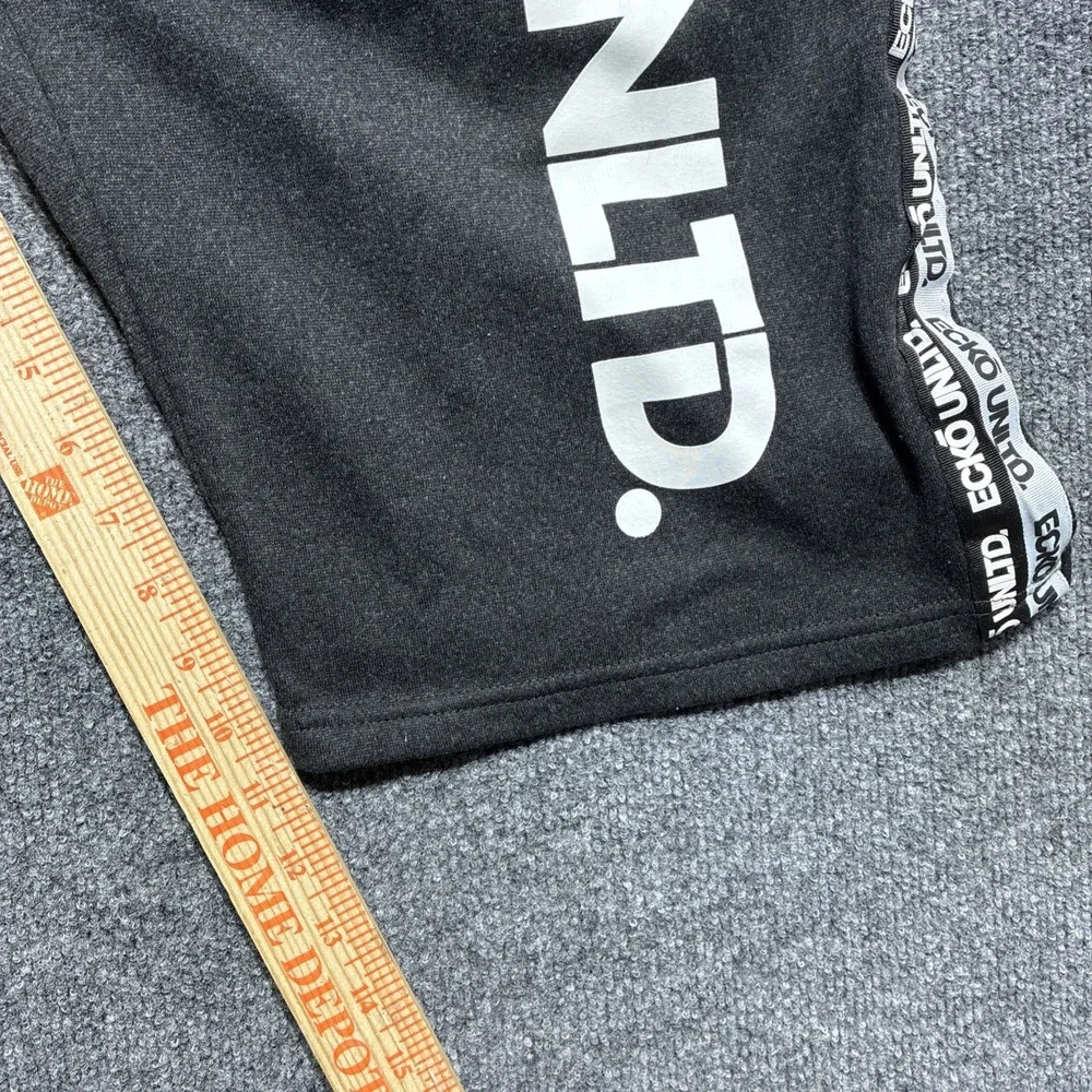 Ecko Unltd Fleece Sweat Shorts Men's S Black White Graphic Logo Streetwear